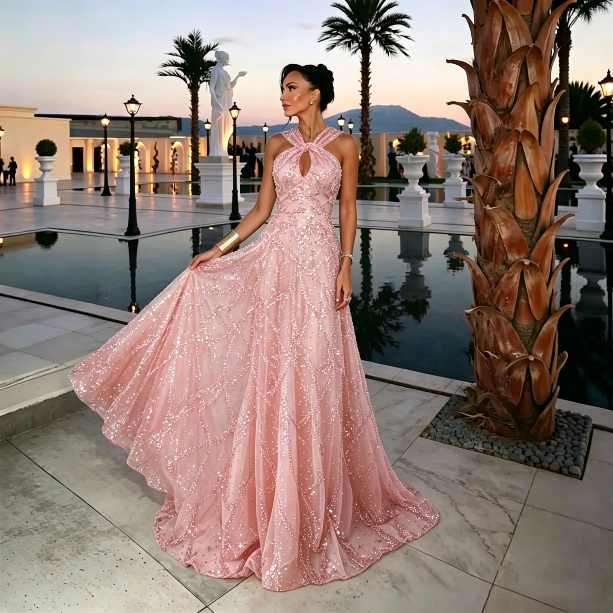 Elegant A Line Evening Dresses Criss-cross Luxury Beaded Women's Formal Wedding Guest Party Gowns Customized
Elegant A Line Evening Dresses Criss-cross Luxury Beaded Women's Formal Wedding Guest Party Gowns Customized