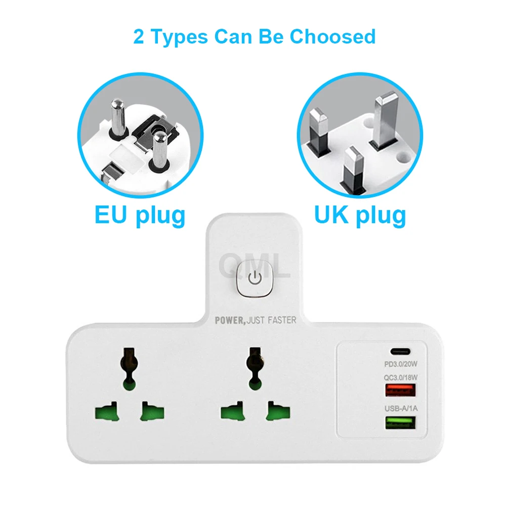EU UK Plug 2 AC Universal Outlets Converter Wall Power Socket Board with Fast Charging 2 USB and 1 Type-C Ports Network Filter
EU UK Plug 2 AC Universal Outlets Converter Wall Power Socket Board with Fast Charging 2 USB and 1 Type-C Ports Network Filter