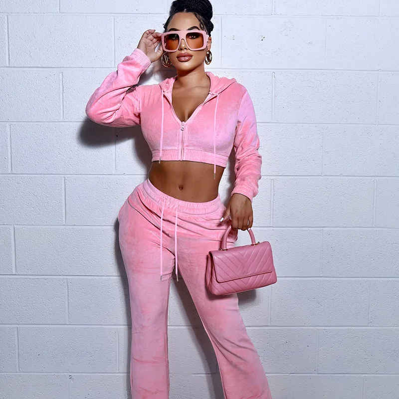 Autumn Winter Velvet Two Piece Sets Womens Outifits Tracksuit Women Sporty Fitness Hooded Bomber Jacket and Wide Leg Pants Set
Autumn Winter Velvet Two Piece Sets Womens Outifits Tracksuit Women Sporty Fitness Hooded Bomber Jacket and Wide Leg Pants Set