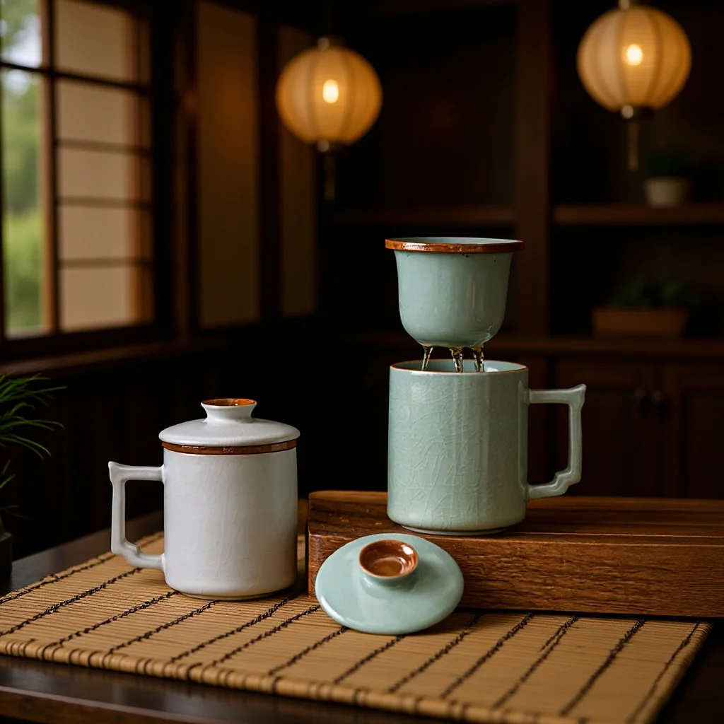 Tea Cup Office Ru Ware Mug Ceramic High-End Exquisite Ru-Porcelain Filter Separation Gift
Tea Cup Office Ru Ware Mug Ceramic High-End Exquisite Ru-Porcelain Filter Separation Gift
