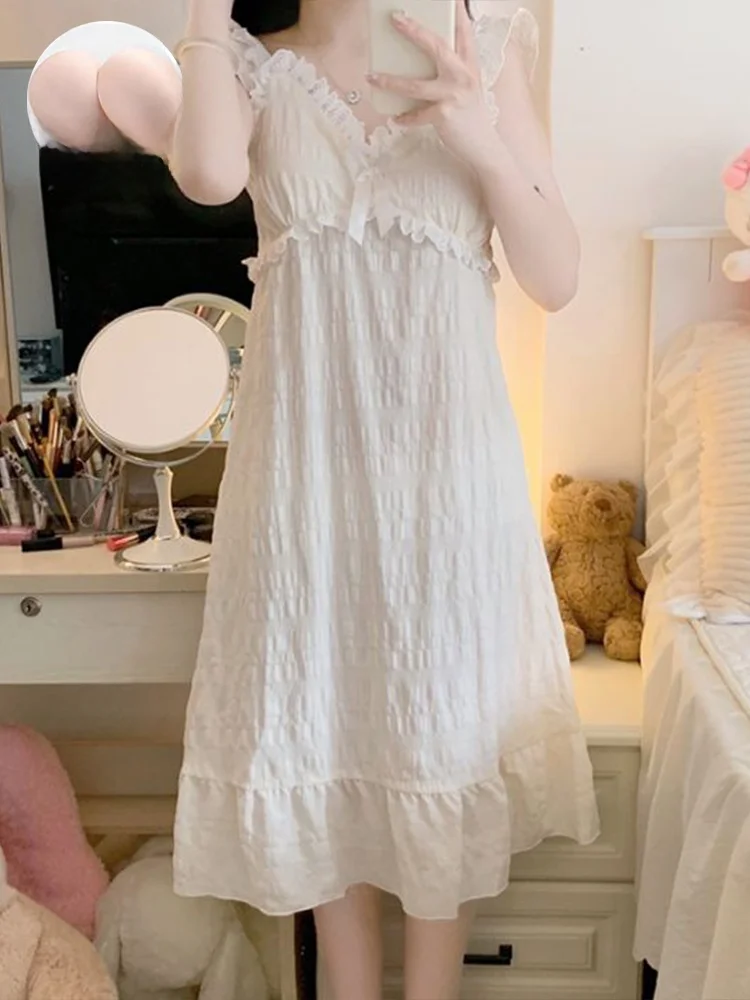 Pure Cotton Summer Sp Dr Women's Sle Princ Medium Length Nightgown Home Clothes Strap Design Casual Sweet Home
Pure Cotton Summer Sp Dr Women's Sle Princ Medium Length Nightgown Home Clothes Strap Design Casual Sweet Home