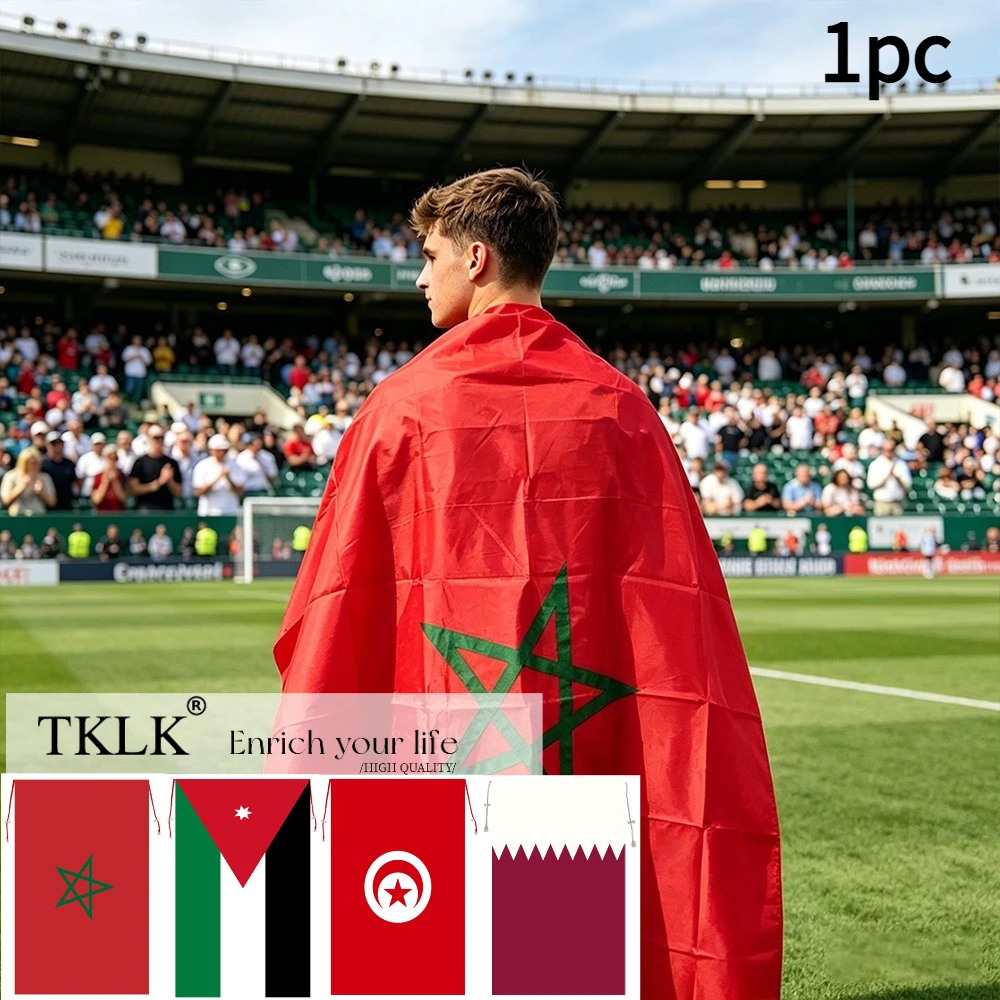 1pc Flag Cape(Morocco, Tunisia, Qatar, Jordan), 90X150cm, Parade Party Decoration, Washable Polyester Fabric, Ideal for Festival
1pc Flag Cape(Morocco, Tunisia, Qatar, Jordan), 90X150cm, Parade Party Decoration, Washable Polyester Fabric, Ideal for Festival