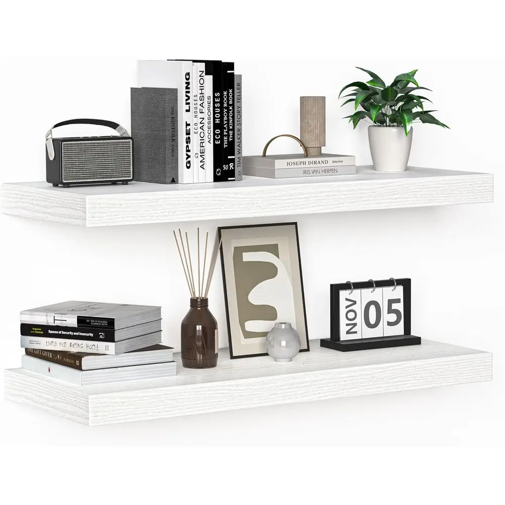 Floating Shelves - 24 Inch Rustic Wooden Wall Shelves - Extra Deeper & Thicker Wall Mounted Storage Shelf for Living Room, Kitch
Floating Shelves - 24 Inch Rustic Wooden Wall Shelves - Extra Deeper & Thicker Wall Mounted Storage Shelf for Living Room, Kitch