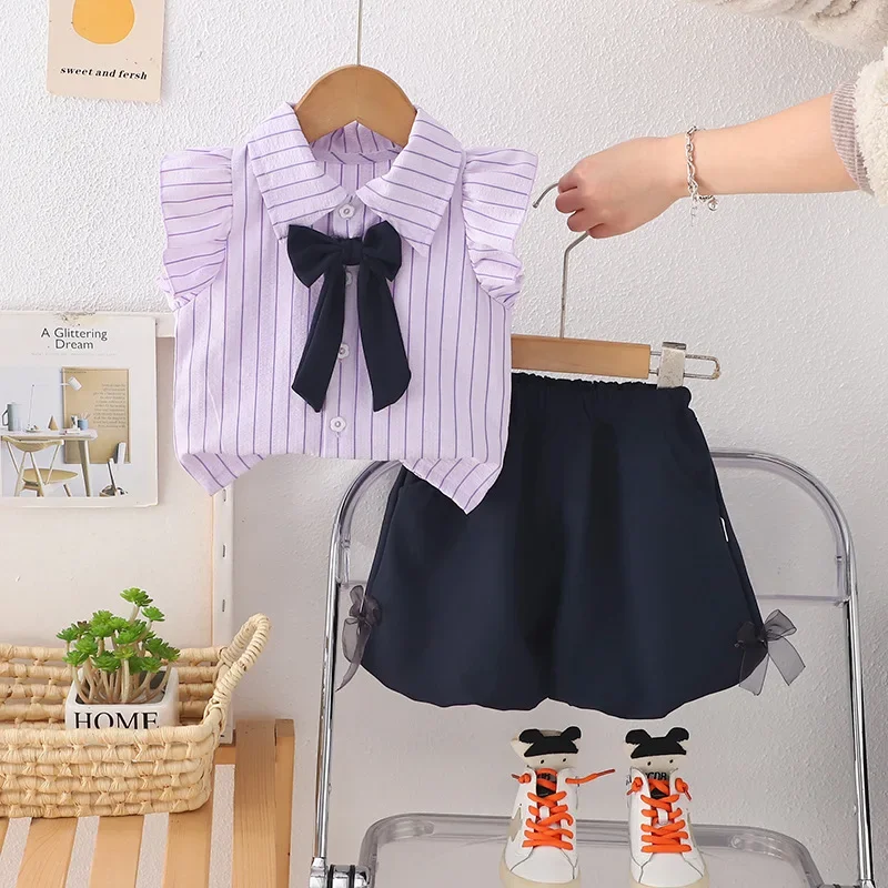 New Summer Fashion Baby Clothes Suit Children Girls Vest Shorts 2Pcs/Set Infant Clothing Toddler Striped Costume Kids Tracksuits
New Summer Fashion Baby Clothes Suit Children Girls Vest Shorts 2Pcs/Set Infant Clothing Toddler Striped Costume Kids Tracksuits
