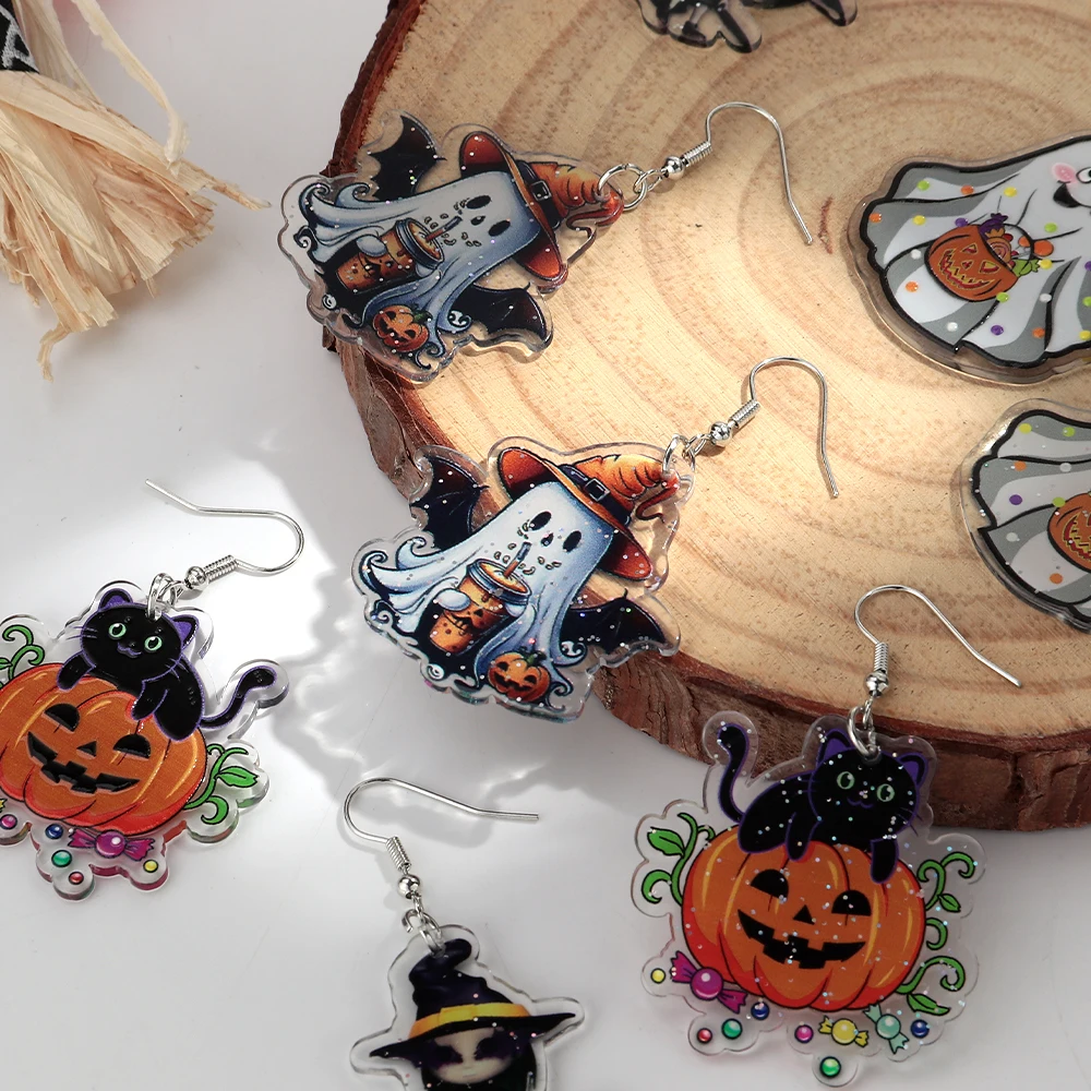Halloween Cute Ghost Acrylic Earrrings for Women 2025 Gothic Cartoon Spooky Cat Pumpkin Witch Drop Earring Party Jewelry Gifts
Halloween Cute Ghost Acrylic Earrrings for Women 2025 Gothic Cartoon Spooky Cat Pumpkin Witch Drop Earring Party Jewelry Gifts