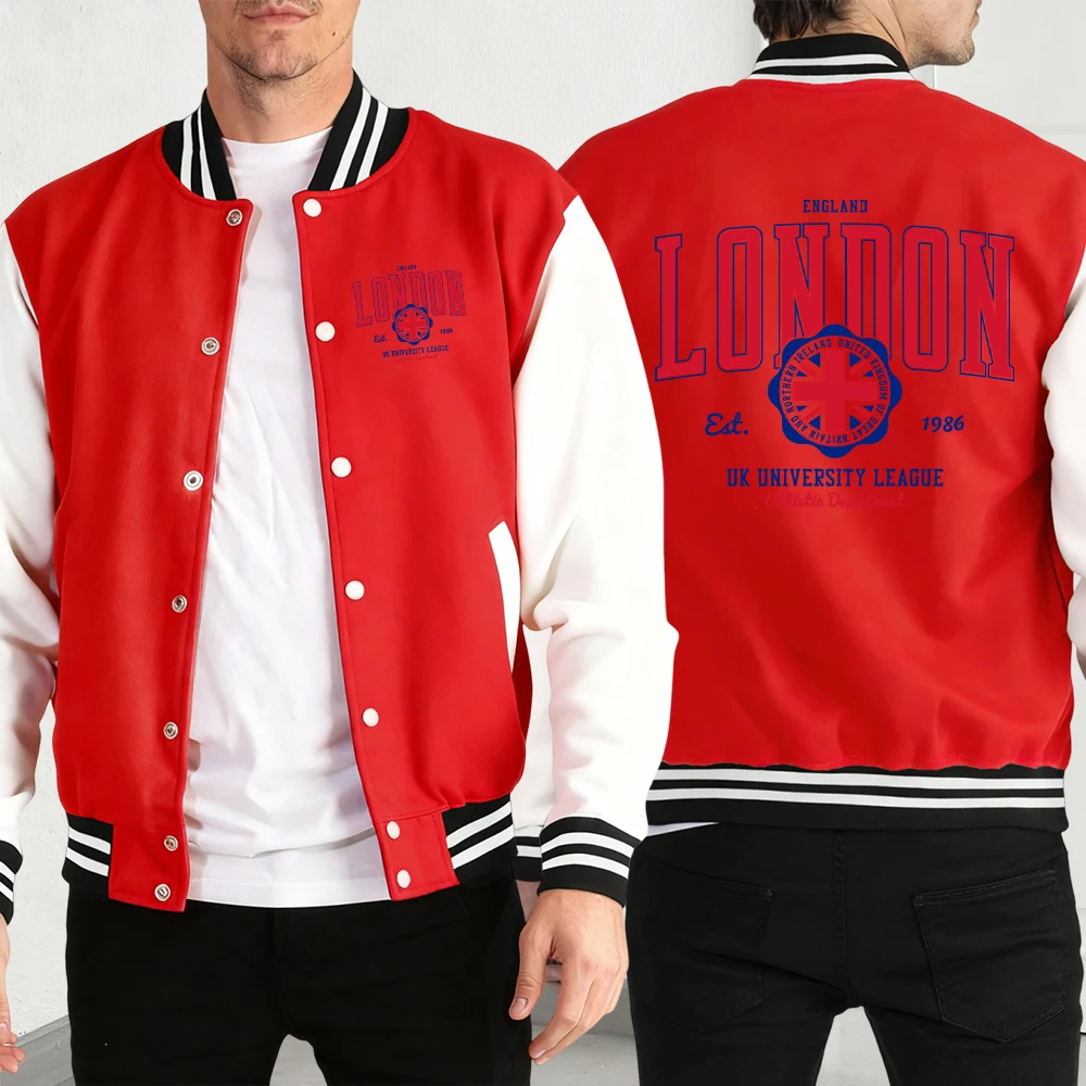 London Uk University League Print Man Button Fashion Jackets Casual Autumn Coat Comfy Street Baseball Jersey Basics Streetwear
London Uk University League Print Man Button Fashion Jackets Casual Autumn Coat Comfy Street Baseball Jersey Basics Streetwear