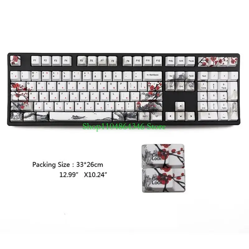 Wangjiang Plum Blossom PBT Five sides Dye-subbed 110 Keys OEM Profile Russian Keycap for DIY Mechanical Keyboard Keycap
Wangjiang Plum Blossom PBT Five sides Dye-subbed 110 Keys OEM Profile Russian Keycap for DIY Mechanical Keyboard Keycap