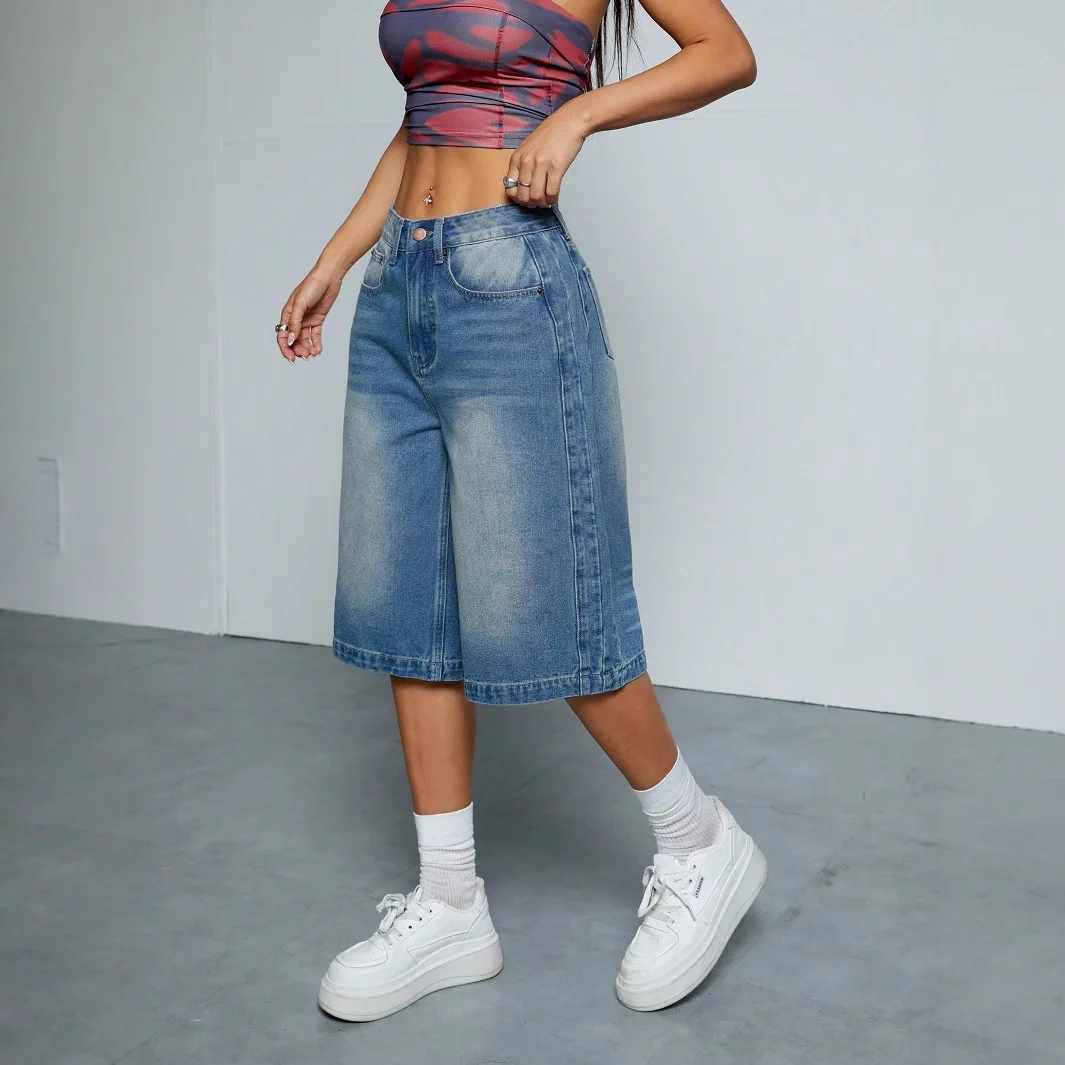 American Retro Style Five-Piece Denim Shorts for Women - Summer Spring 2025 Collection - High-Waisted Loose-Fitting Slimming
American Retro Style Five-Piece Denim Shorts for Women - Summer Spring 2025 Collection - High-Waisted Loose-Fitting Slimming