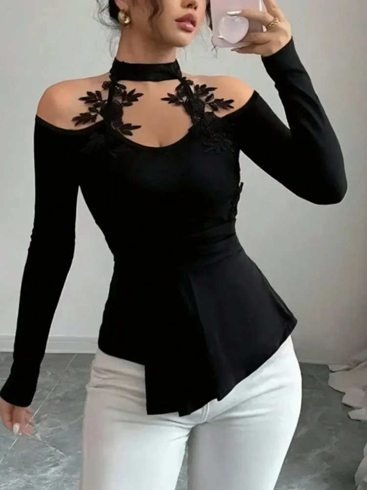 Women's Sexy Solid Color Cold Shoulder Hollow Out Long Sleeve Top
Women's Sexy Solid Color Cold Shoulder Hollow Out Long Sleeve Top