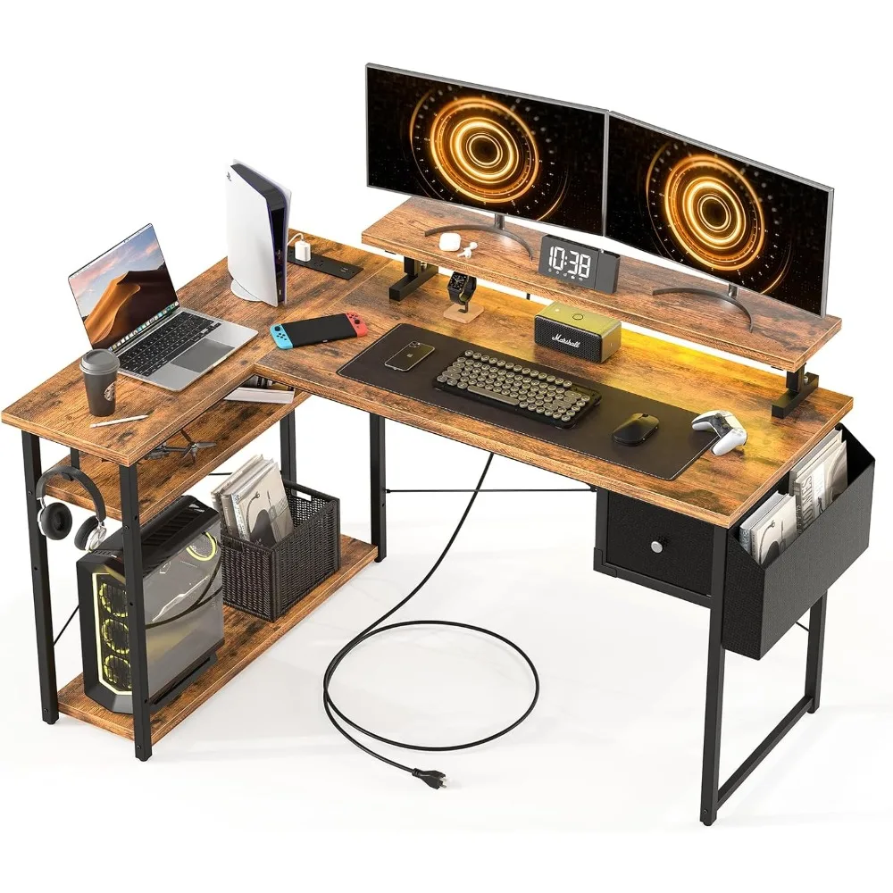 L Shaped Gaming Desk, 47 Inch Computer Desk with Adjustable Stand & RGB Lights, Corner Desk
L Shaped Gaming Desk, 47 Inch Computer Desk with Adjustable Stand & RGB Lights, Corner Desk