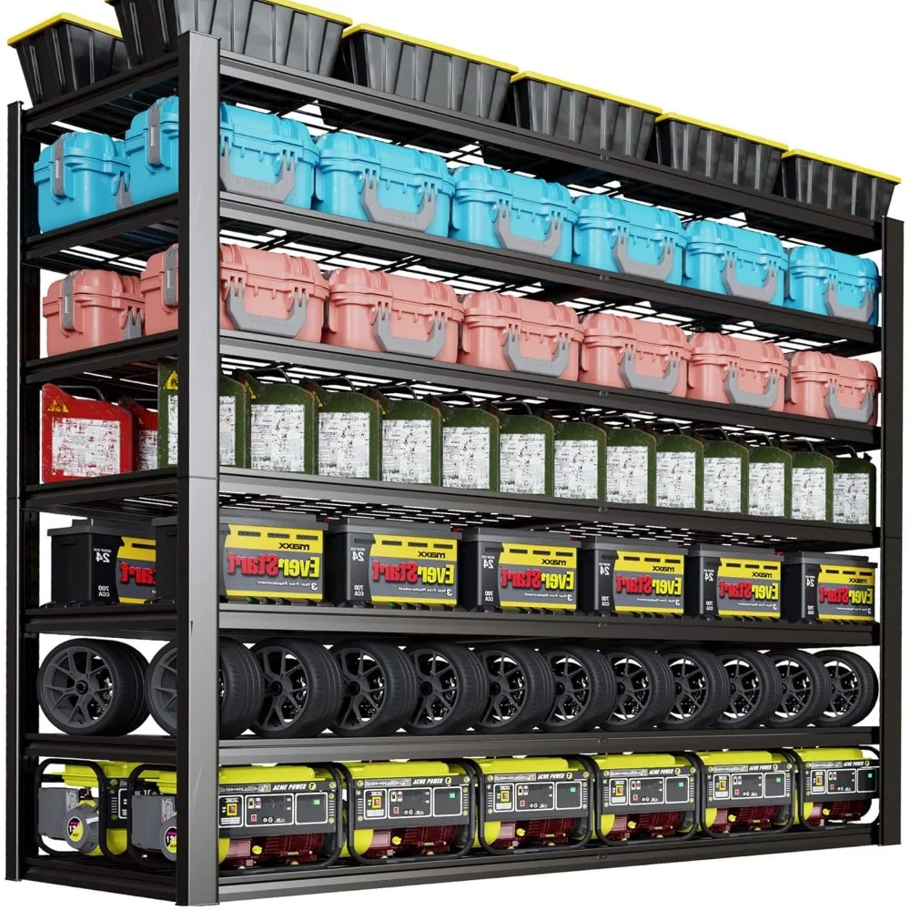 65" W Garage Shelving Heavy Duty, 7 Tier Garage Shelves, 65" W x 96" H x 24" D Adjustable Storage Shelving Unit, Commercial Meta
65" W Garage Shelving Heavy Duty, 7 Tier Garage Shelves, 65" W x 96" H x 24" D Adjustable Storage Shelving Unit, Commercial Meta