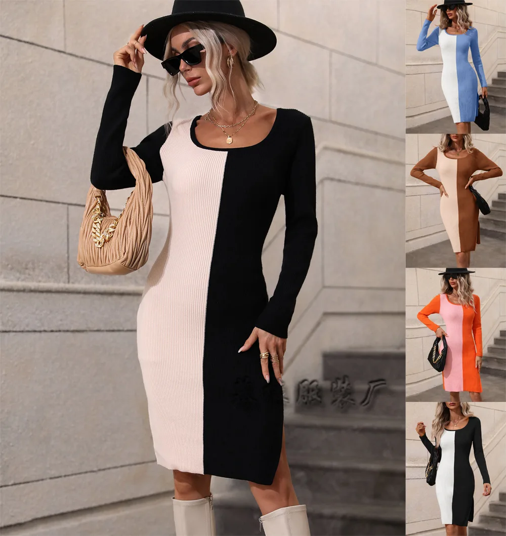 Весеннее платье KIDCRKJ в стиле пэчворк с круглым вырезом, облегающее, с разрезом по бокам, с длинными рукавами, для женщин, элегантное повседневное трикотажное платье
Весеннее платье KIDCRKJ в стиле пэчворк с круглым вырезом, облегающее, с разрезом по бокам, с длинными рукавами, для женщин, элегантное повседневное трикотажное платье