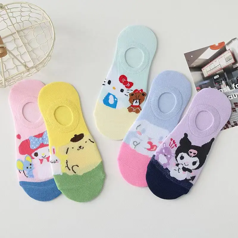5 Pairs Sanrio Summer Casual Cute women Boat Socks Cartoon Kuromi My melody Hello Kitty socks Soft Cotton invisible funny socks
5 Pairs Sanrio Summer Casual Cute women Boat Socks Cartoon Kuromi My melody Hello Kitty socks Soft Cotton invisible funny socks