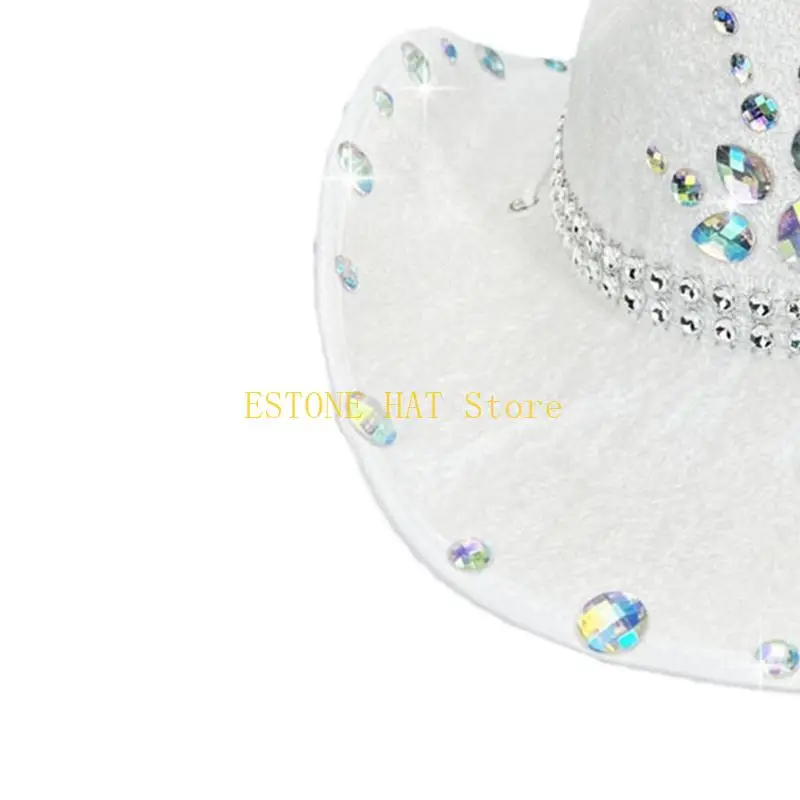 49MF ковбойская шляпа со стразами и кристаллами, ковбойская шляпа, модная шляпа-федора для девочек, головные уборы Fedora
49MF ковбойская шляпа со стразами и кристаллами, ковбойская шляпа, модная шляпа-федора для девочек, головные уборы Fedora