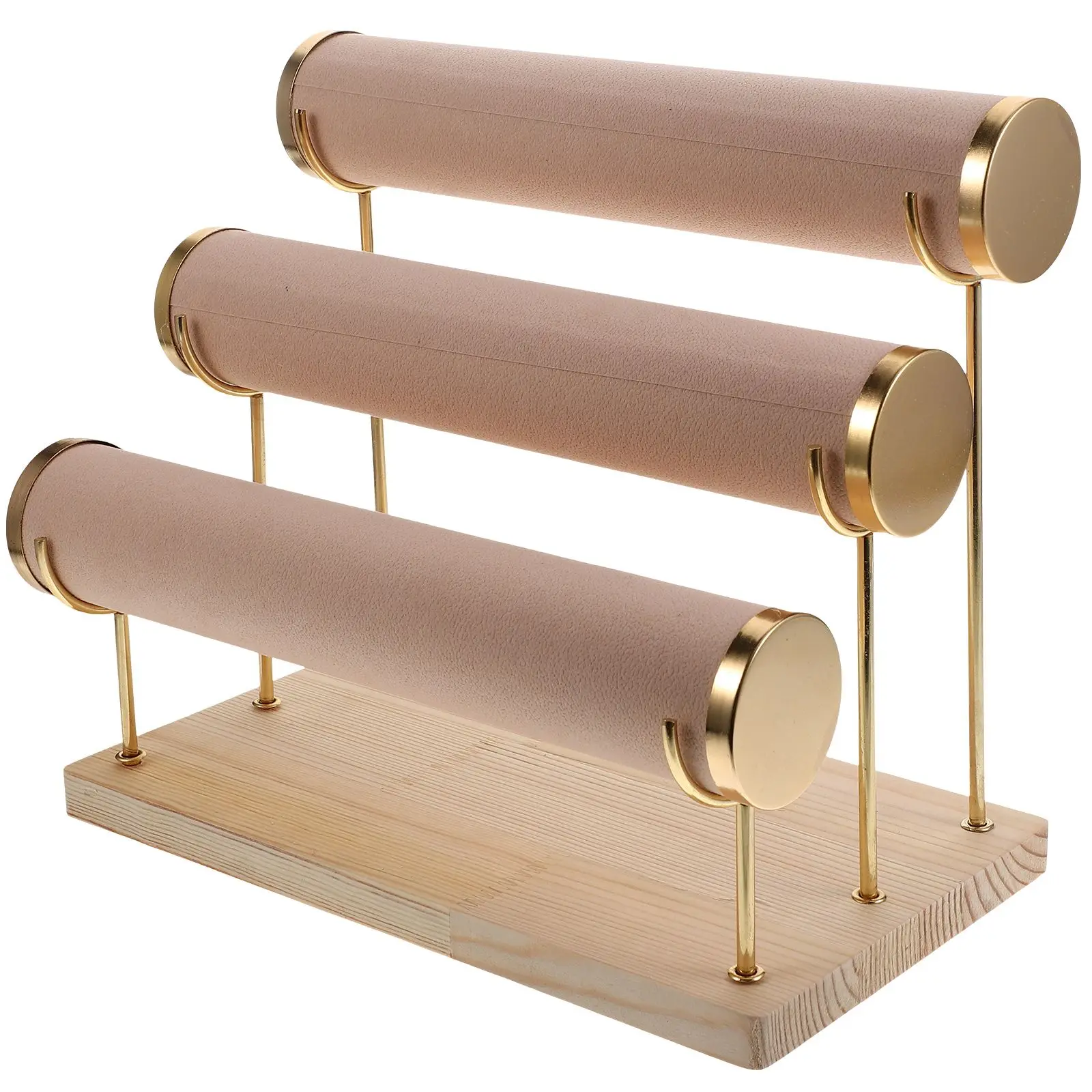 Wood Base Gold-plated Column Watch Bracelet Storage Stand 3-layer Detachable Flannel Rack for Home Store Jewelry Organizer
Wood Base Gold-plated Column Watch Bracelet Storage Stand 3-layer Detachable Flannel Rack for Home Store Jewelry Organizer