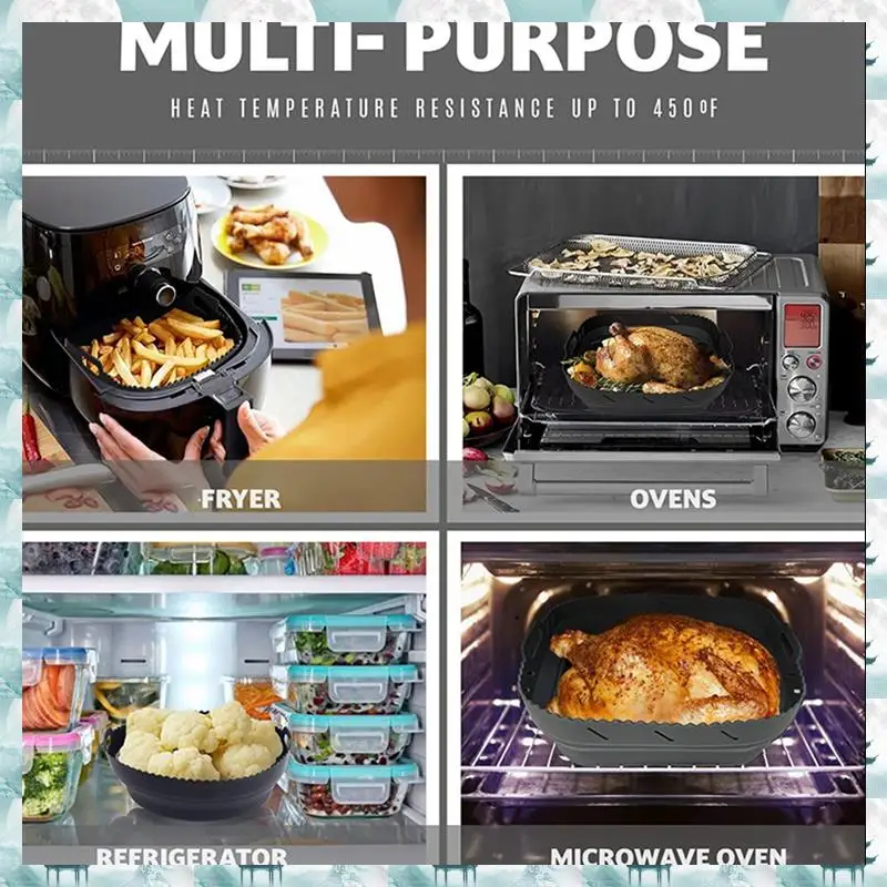 Caci Air Fryer Silicone Shape Basket Tray Set Square Air Fryer Grill Accessories Reusable Air Fryer Mold
Caci Air Fryer Silicone Shape Basket Tray Set Square Air Fryer Grill Accessories Reusable Air Fryer Mold