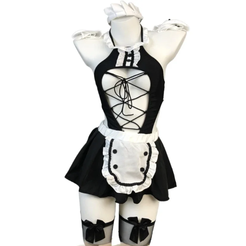 Sexy Hollow Bandage Maid Uniform Cosplay Costume Cute Sweet Lace Nightdress Girls Underwear Role Play Anime Halloween Outfits 
Sexy Hollow Bandage Maid Uniform Cosplay Costume Cute Sweet Lace Nightdress Girls Underwear Role Play Anime Halloween Outfits
