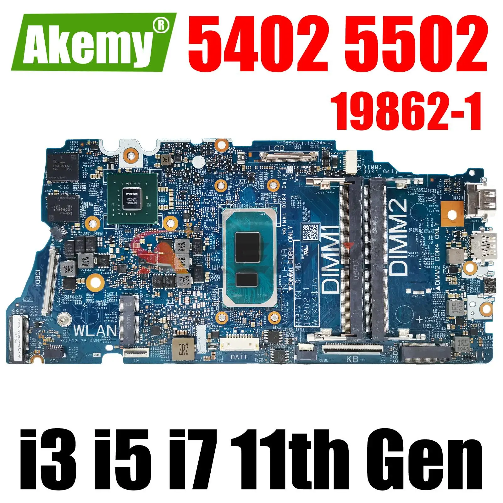 For Dell 5402 5502 Laptop Motherboard 0G0XMN 04D2JV 0H2F8K 010GRP 0JV4DR 19862-1 Notebook Mainboard i3 i5 i7 11th Gen CPU
For Dell 5402 5502 Laptop Motherboard 0G0XMN 04D2JV 0H2F8K 010GRP 0JV4DR 19862-1 Notebook Mainboard i3 i5 i7 11th Gen CPU