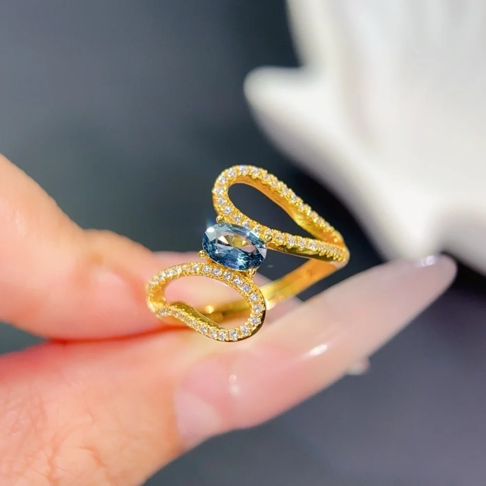 S925 4×6mm Sterling Silver Natural Sapphire Gemstone Ring for Women Fashion Healing Jewelry Stylish Accessory Sweet Gift
S925 4×6mm Sterling Silver Natural Sapphire Gemstone Ring for Women Fashion Healing Jewelry Stylish Accessory Sweet Gift