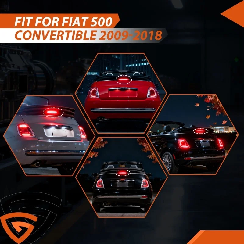 Rear Stop Lamp Rear Tail Additional Light For Fiat 500 Convertible 2009-2019 High Level Brake Light 77365246 68140780AA
Rear Stop Lamp Rear Tail Additional Light For Fiat 500 Convertible 2009-2019 High Level Brake Light 77365246 68140780AA