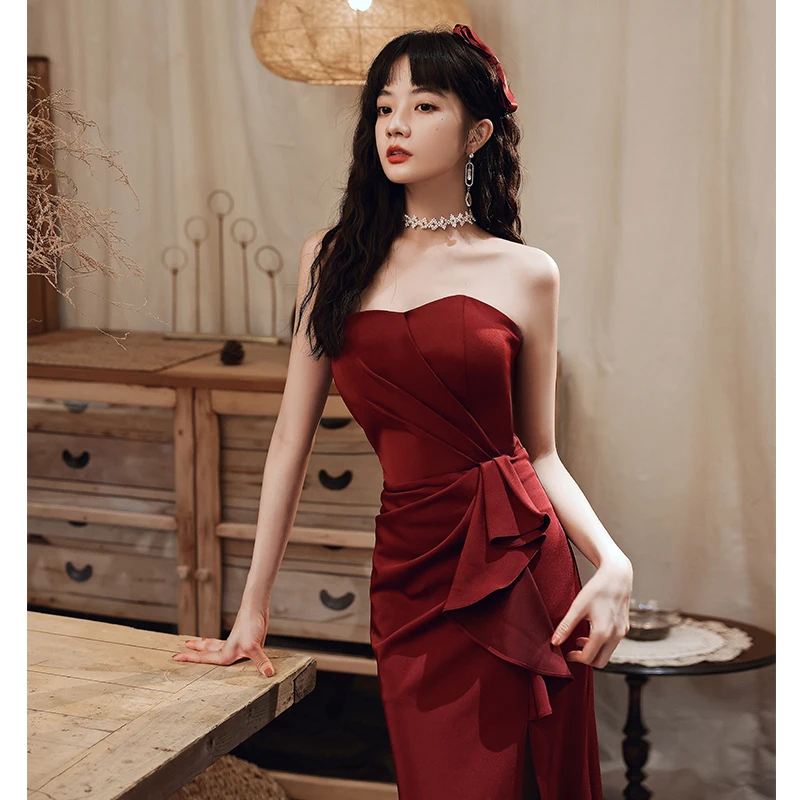 Красное вечернее платье в корейском стиле с длинным рукавом и застежкой-молнией для невесты и подружек невесты, для помолвочных вечеринок
Красное вечернее платье в корейском стиле с длинным рукавом и застежкой-молнией для невесты и подружек невесты, для помолвочных вечеринок