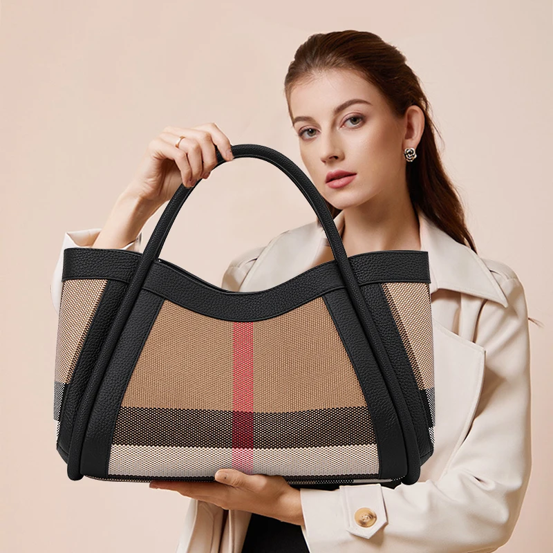 Genuine Leather Large-Capacity Mother-In-Law Bag Women's Handbag Cowhide Crossbody Bag 2025 New High-End Plaid Women's Bag
Genuine Leather Large-Capacity Mother-In-Law Bag Women's Handbag Cowhide Crossbody Bag 2025 New High-End Plaid Women's Bag