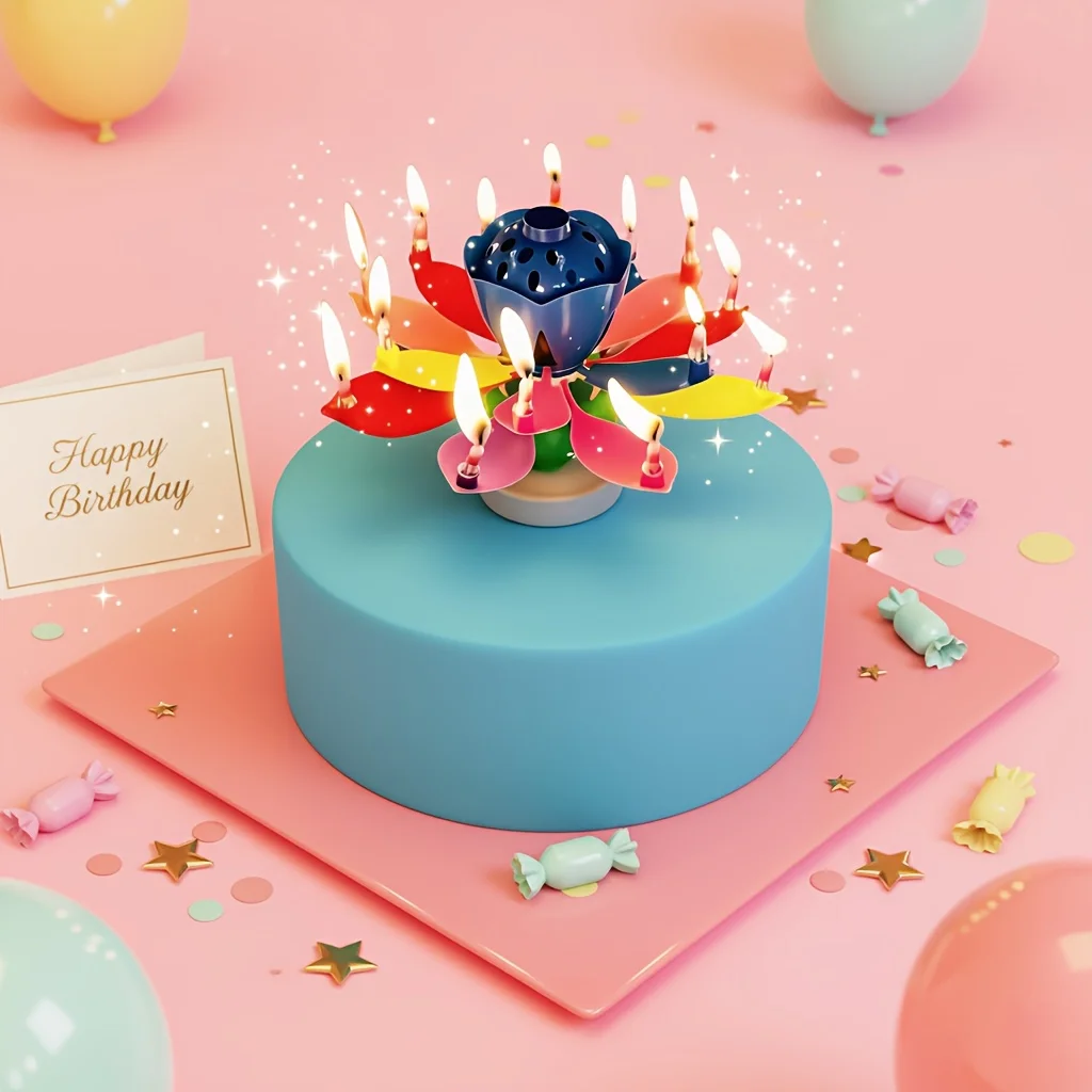 Rotating Flower Birthday Cake Candle with Music & Colorful Petals, Fun Cake Decor for Party Celebration, Gift for Kids Family
Rotating Flower Birthday Cake Candle with Music & Colorful Petals, Fun Cake Decor for Party Celebration, Gift for Kids Family