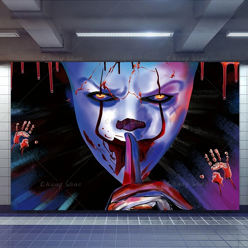 The Clown Halloween banner is decorated, served as a prank or treated to a creepy creepy IT themed background
The Clown Halloween banner is decorated, served as a prank or treated to a creepy creepy IT themed background