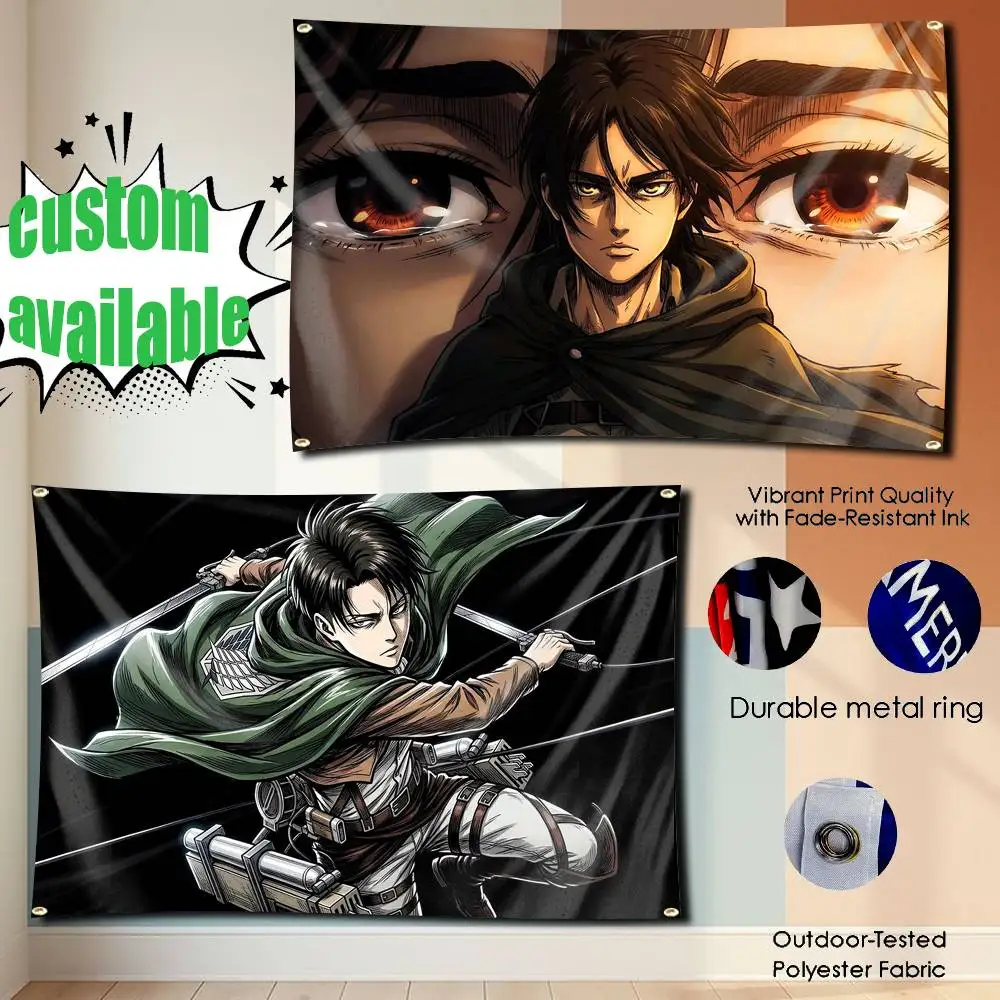 Mikasa Ackerman Anime Attack on Titan Flag Tapestry Banner for Bedroom Living Room Outdoor Camping Custom Supported
Mikasa Ackerman Anime Attack on Titan Flag Tapestry Banner for Bedroom Living Room Outdoor Camping Custom Supported