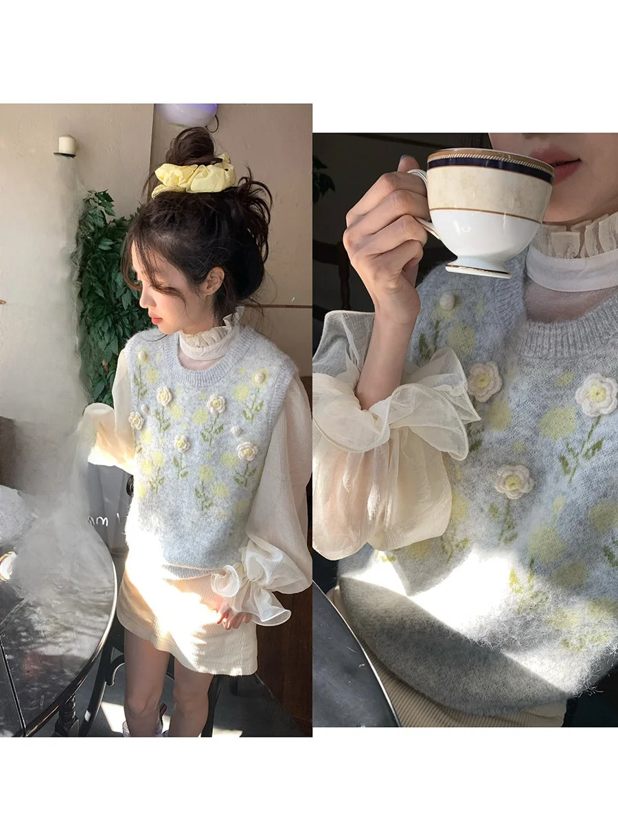 Sinbounboun Knitted Vest Sleeveless round Neck Pullover Outerwear for Women Elegant Style Spring Season Plant Floral...
Sinbounboun Knitted Vest Sleeveless round Neck Pullover Outerwear for Women Elegant Style Spring Season Plant Floral...