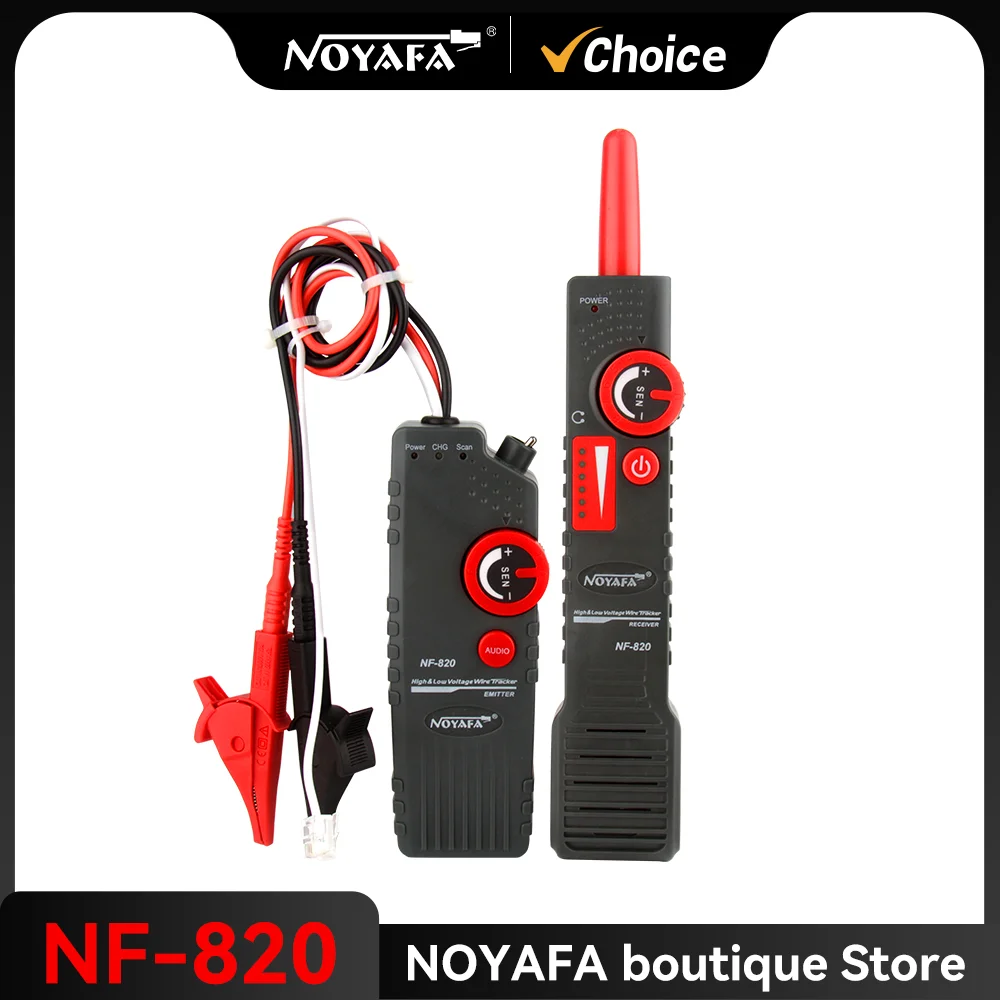 NOYAFA NF-820 Underground Cable Locator Anti-Interference High&Low Voltage Wire Locator Network Wire Tracker with Alligator Clip
NOYAFA NF-820 Underground Cable Locator Anti-Interference High&Low Voltage Wire Locator Network Wire Tracker with Alligator Clip