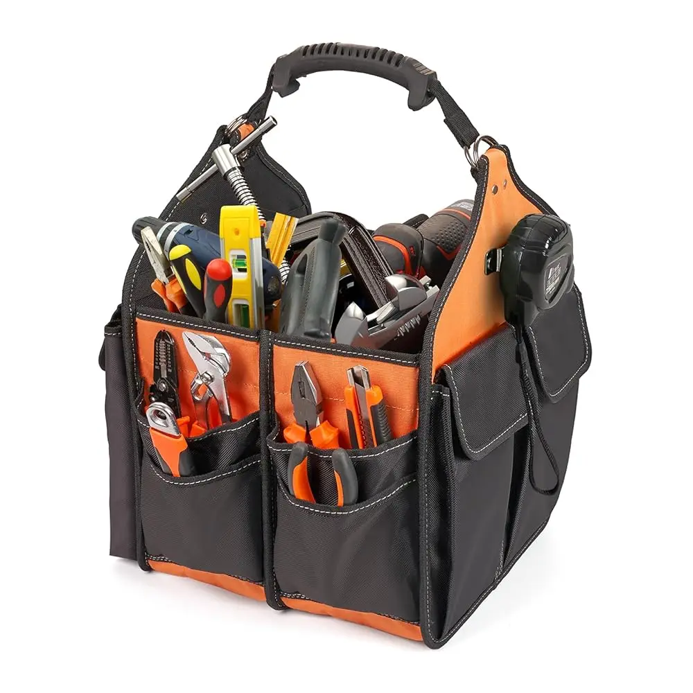 12 Hes Open Top Tool Bag: Tool Bags For Men - Tool Tote Bag With Handle, 21 Pockets Tool Box Organizer Storage For Caddy
12 Hes Open Top Tool Bag: Tool Bags For Men - Tool Tote Bag With Handle, 21 Pockets Tool Box Organizer Storage For Caddy