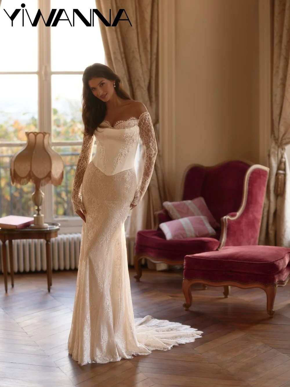 With Corset Beaded Lace Wedding Dress Captivating Off Shoulder Bridal Gown Customized Floor-length Mermaid Dresses For Bride
With Corset Beaded Lace Wedding Dress Captivating Off Shoulder Bridal Gown Customized Floor-length Mermaid Dresses For Bride