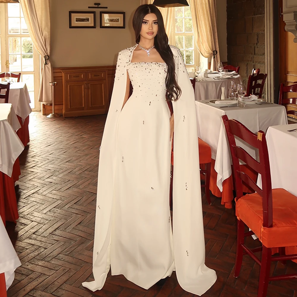 Temperament Mermaid Evening Dress Elegant Square Collar Long Sleeves Customized Celebrity Gowns Sparkly Beading Prom Dresses
Temperament Mermaid Evening Dress Elegant Square Collar Long Sleeves Customized Celebrity Gowns Sparkly Beading Prom Dresses