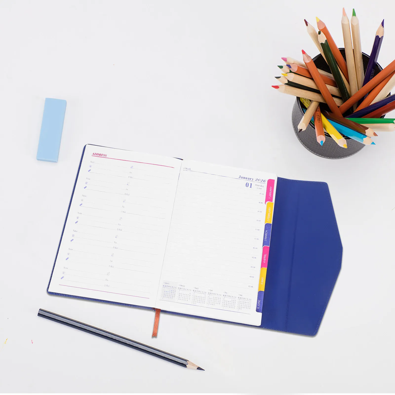 2026 Daily Schedule Planner Portable Yearly Journal Notepad Appointment Book Elegant Writing Notebook for Work Study Travel
2026 Daily Schedule Planner Portable Yearly Journal Notepad Appointment Book Elegant Writing Notebook for Work Study Travel