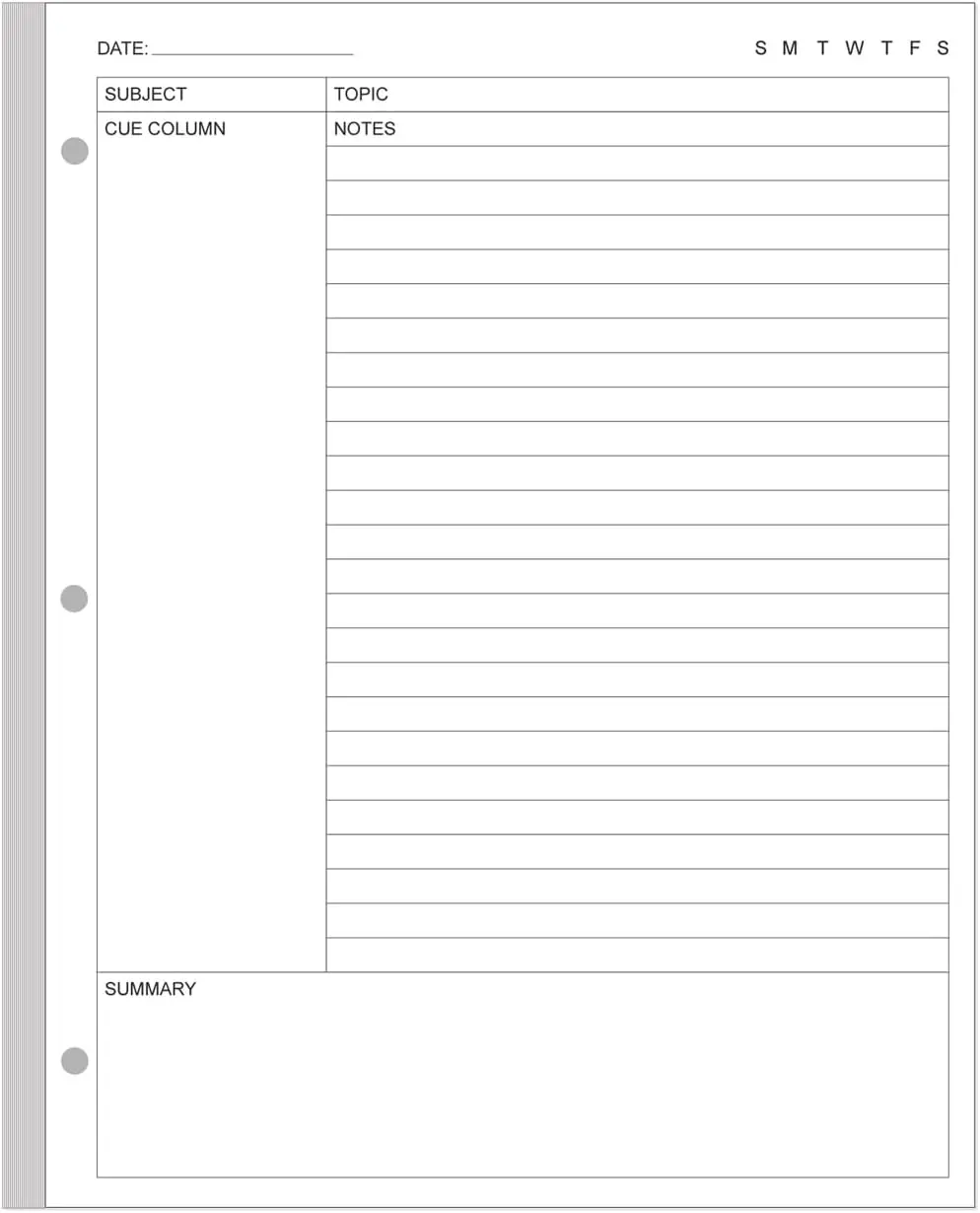 A4 Cornell Notes Filler Paper, 3-Hole Loose Leaf, 100gsm, 50 Sheets/100 Pages, 8.5" x 11", White
A4 Cornell Notes Filler Paper, 3-Hole Loose Leaf, 100gsm, 50 Sheets/100 Pages, 8.5" x 11", White