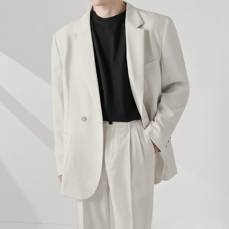 Корейский мужской костюм серии Sle Salt: стильный синий пиджак и брюки свободного кроя для студентов, повседневный комплект на все сезоны
Корейский мужской костюм серии Sle Salt: стильный синий пиджак и брюки свободного кроя для студентов, повседневный комплект на все сезоны