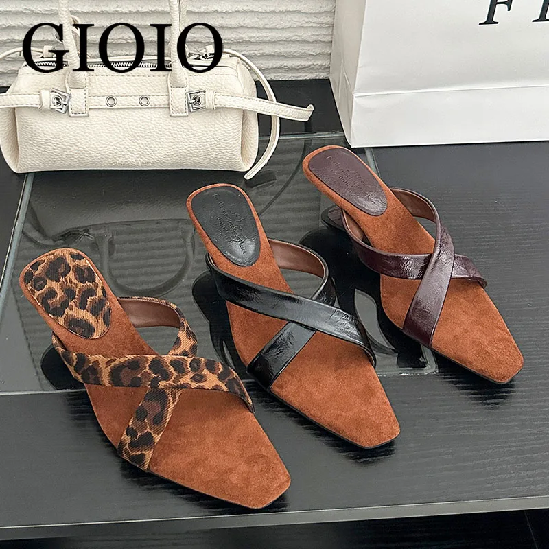 GIOIO Leopard Summer Fashion Square Toe Elegant Women Wedges Sandals Heels Shoes Female Dress Ladies Heeled Sandals Wedge Shoes
GIOIO Leopard Summer Fashion Square Toe Elegant Women Wedges Sandals Heels Shoes Female Dress Ladies Heeled Sandals Wedge Shoes