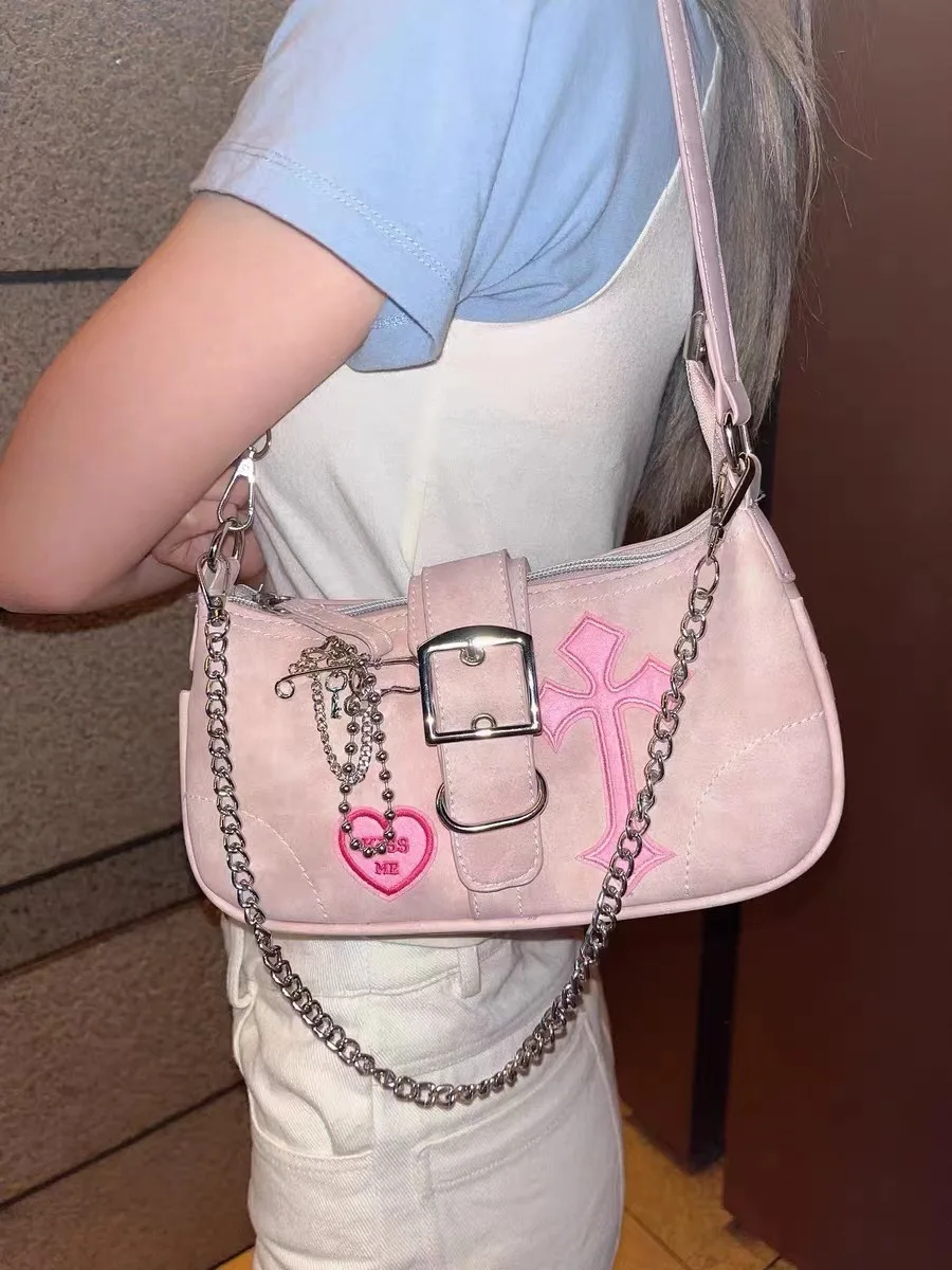 Sweet Cool Women's Underarm Bag Hot Girls Pink Shoulder Bags Messenger Bag Retro Design Female Chain Purse Armpit Handbags
Sweet Cool Women's Underarm Bag Hot Girls Pink Shoulder Bags Messenger Bag Retro Design Female Chain Purse Armpit Handbags