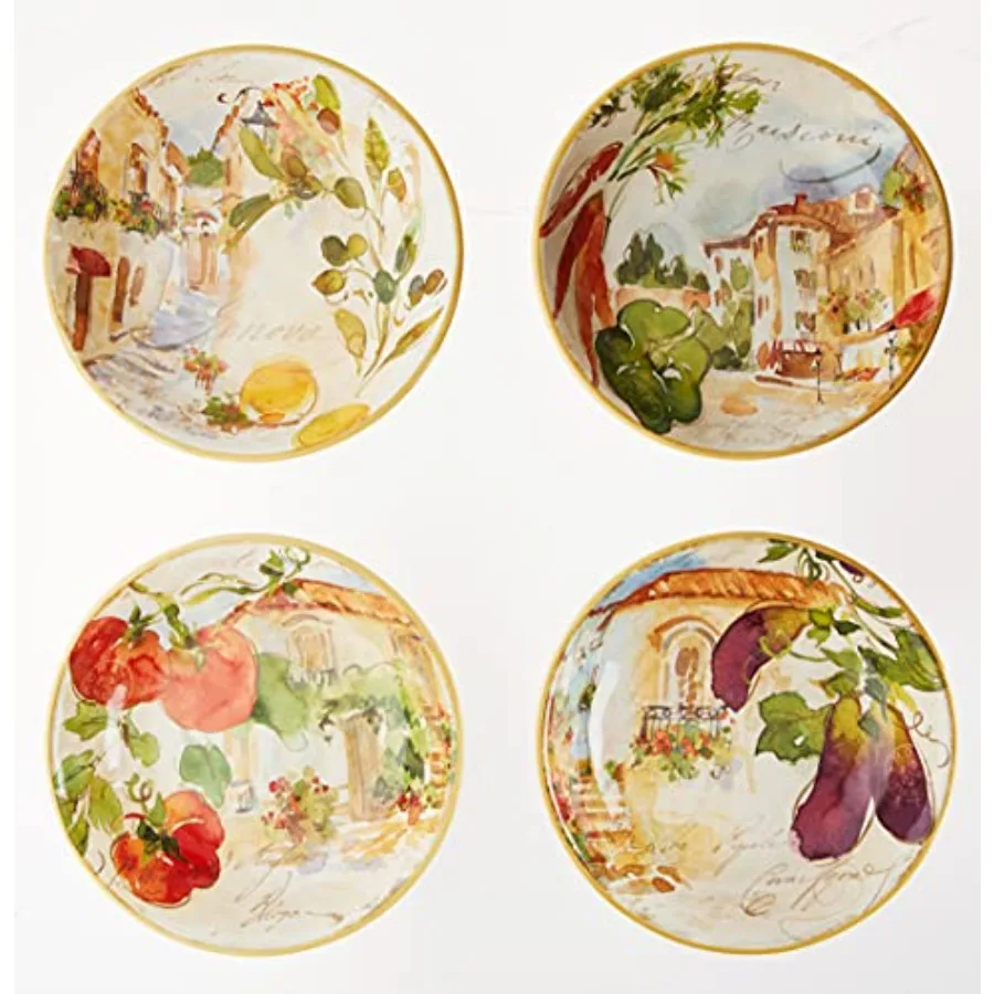 Piazzette 9.25" Soup/Pasta Bowls Assorted Designs Set of 4
Piazzette 9.25" Soup/Pasta Bowls Assorted Designs Set of 4