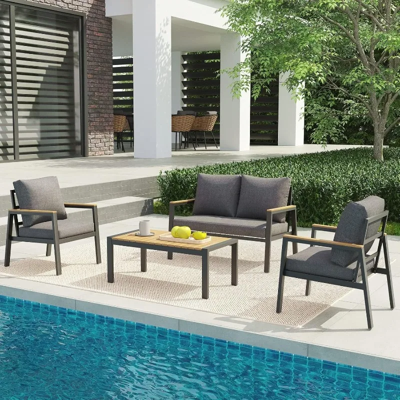 Patio Furniture Set, 4 Pieces OutdoorPatio Furniture with Table Set, Metal Patio Conversation Sets with Removable
Patio Furniture Set, 4 Pieces OutdoorPatio Furniture with Table Set, Metal Patio Conversation Sets with Removable