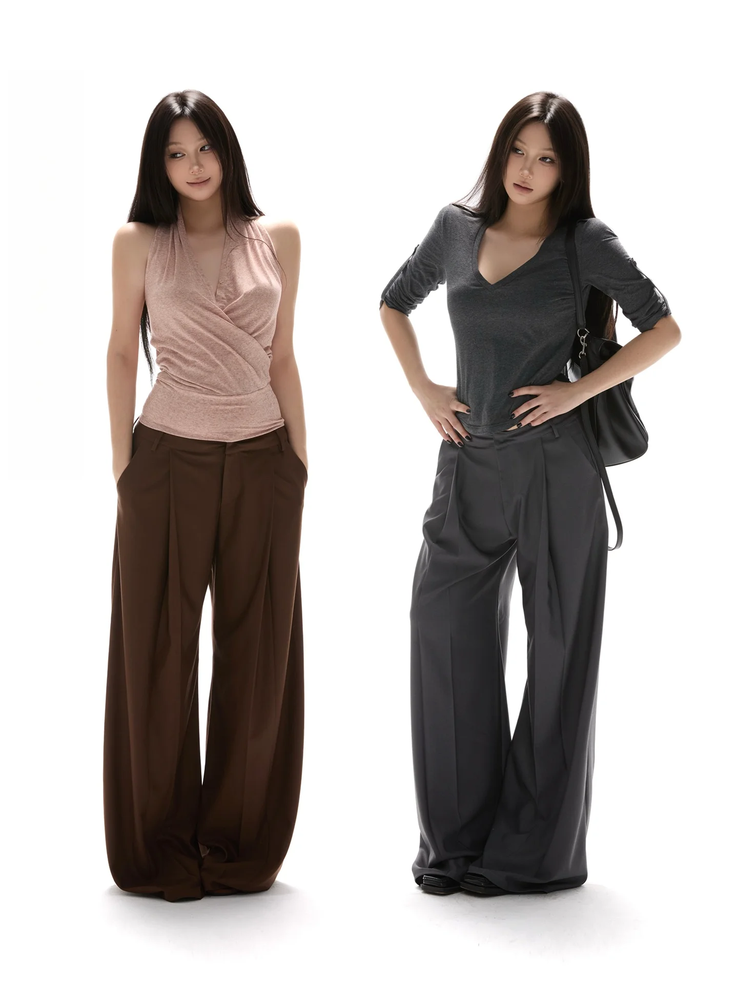 Широкие брюки Itsdinn Double Color Brown для женщин, свободные, комфортные, осенне-весенние, с низкой талией, длинные
Широкие брюки Itsdinn Double Color Brown для женщин, свободные, комфортные, осенне-весенние, с низкой талией, длинные