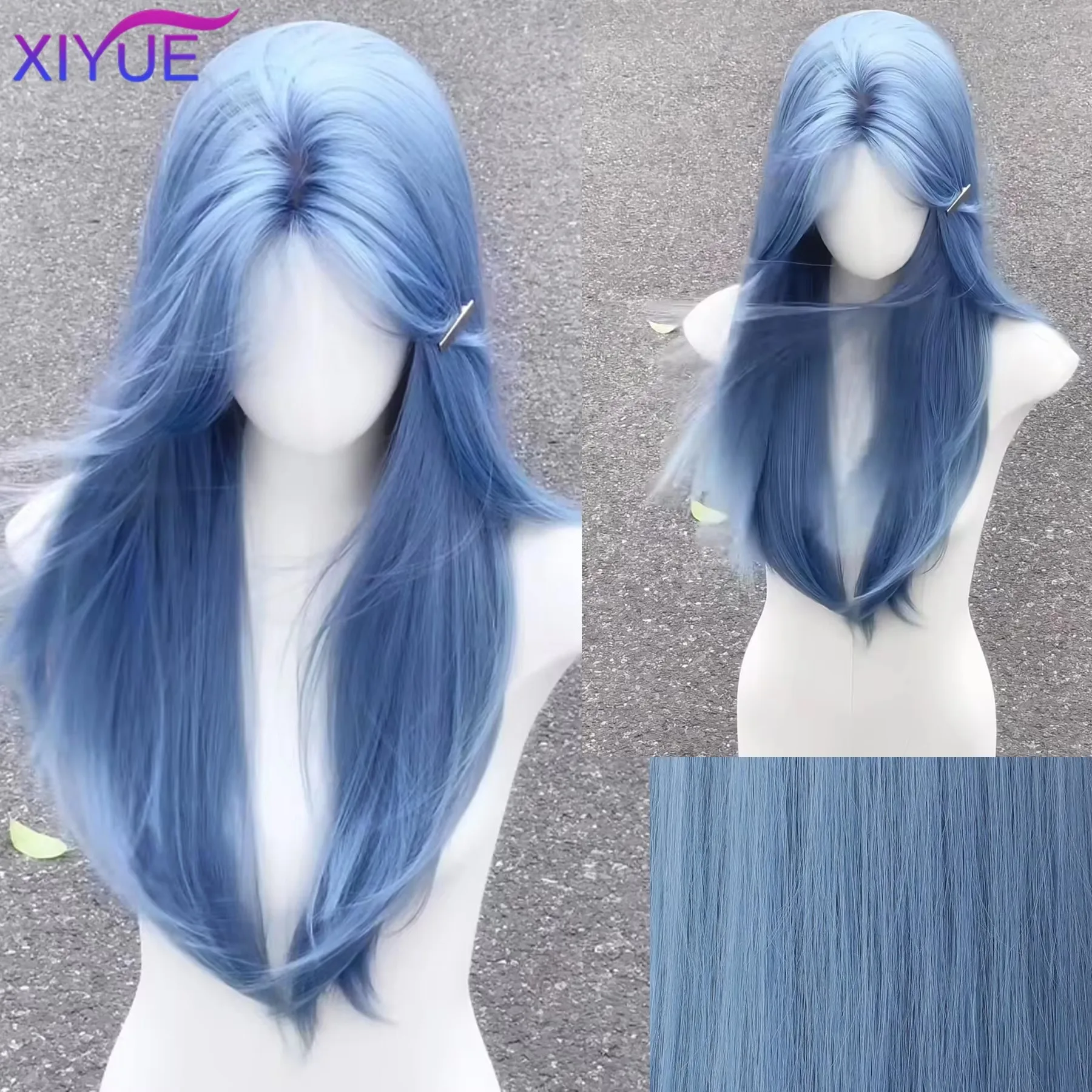 Long Straight Synthetic Wigs Light Blue with Ash Highlight Cosplay Wig with Bangs for Women Natural Hair Heat Resistant Fiber XY
Long Straight Synthetic Wigs Light Blue with Ash Highlight Cosplay Wig with Bangs for Women Natural Hair Heat Resistant Fiber XY