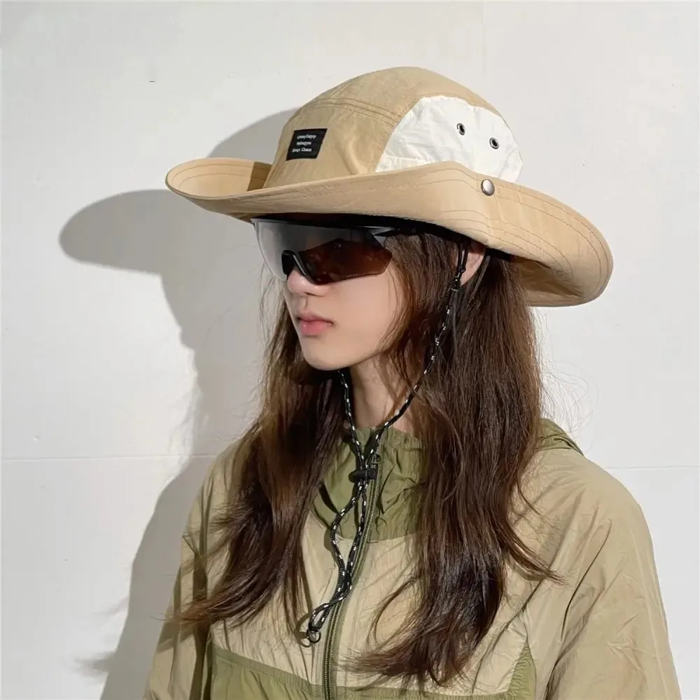 Unisex Fisherman Hat Sun Hat, Anti-UV Sun Protection Quick-drying Wide Brim Drawstring Fashion Splicing Color for Outdoor Hiking
Unisex Fisherman Hat Sun Hat, Anti-UV Sun Protection Quick-drying Wide Brim Drawstring Fashion Splicing Color for Outdoor Hiking