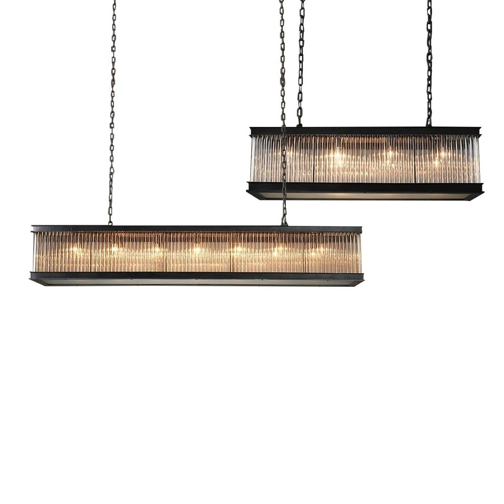 Classic Rectangle Long Glass Bar Pendant Lights Big Home Decoration House Renovated Luxury Vintage Light Fixture Lustres
Classic Rectangle Long Glass Bar Pendant Lights Big Home Decoration House Renovated Luxury Vintage Light Fixture Lustres