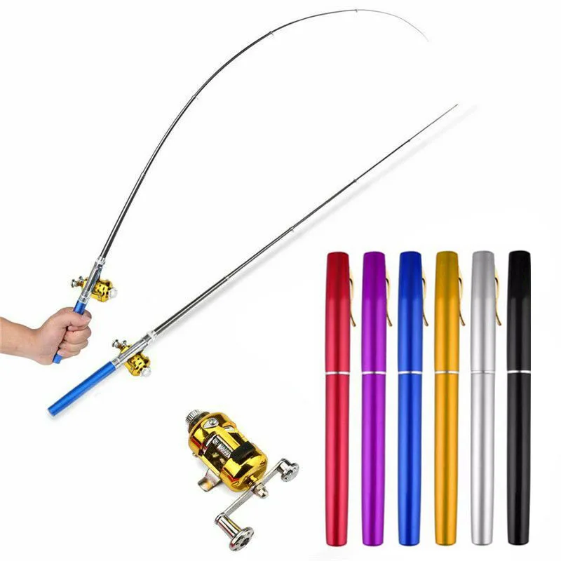 Outdoor Stream Portable Pocket Telescopic Mini Fishing Rod Pole Pen Shape Folded River Lake Fishing Rod with Reel Wheel
Outdoor Stream Portable Pocket Telescopic Mini Fishing Rod Pole Pen Shape Folded River Lake Fishing Rod with Reel Wheel