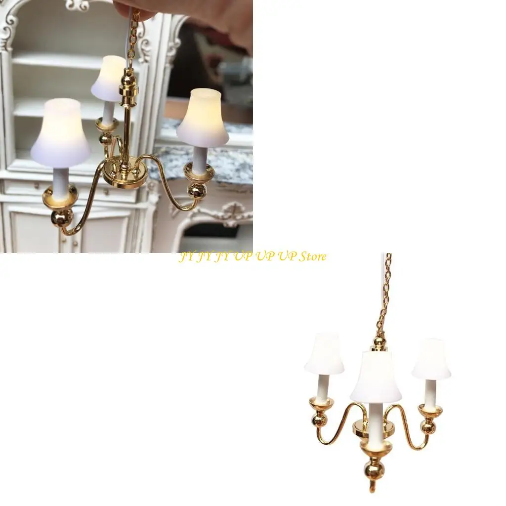 1/12 Dollhouse Miniature LED Ceiling Light Chandelier Model Bedroom Furniture
1/12 Dollhouse Miniature LED Ceiling Light Chandelier Model Bedroom Furniture