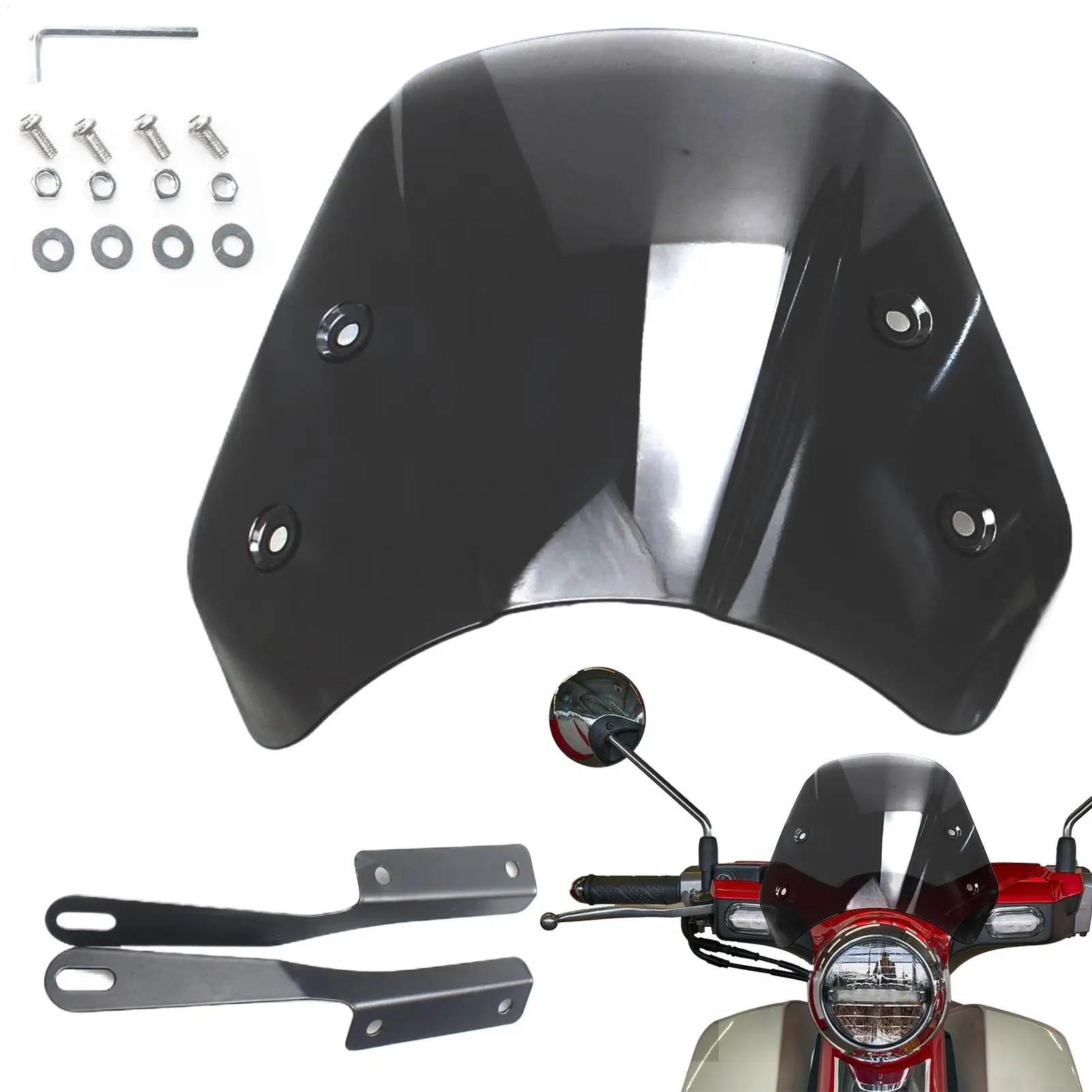 Motorcycle Windshield Windscreen Wind Deflector Round Headlight Streamlined Aerodynamic Console Extension for Riding Highway
Motorcycle Windshield Windscreen Wind Deflector Round Headlight Streamlined Aerodynamic Console Extension for Riding Highway