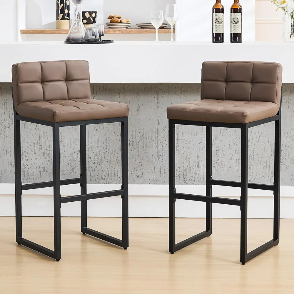 Set of 2 Barstools, Counter Height Bar Stools with Back, Faux Leather, Thickened Metal Legs, 30-inch Island Chairs for Kitchen I
Set of 2 Barstools, Counter Height Bar Stools with Back, Faux Leather, Thickened Metal Legs, 30-inch Island Chairs for Kitchen I