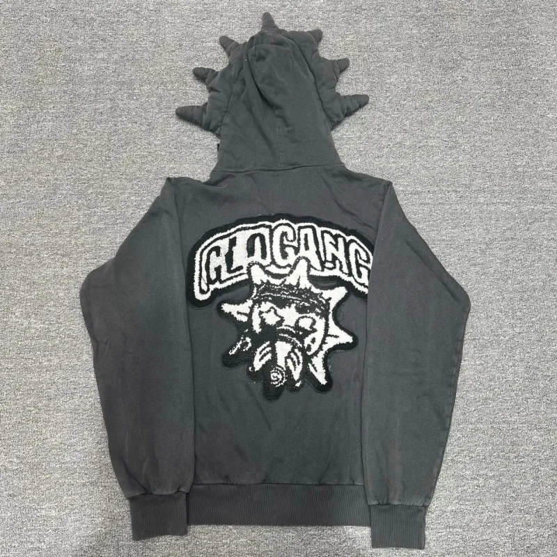 Men Oversized Spiked Face Hoodie Y2K Glo Gang Streetwear Full Zip Embroidered Hip Hop Sweatshirt
Men Oversized Spiked Face Hoodie Y2K Glo Gang Streetwear Full Zip Embroidered Hip Hop Sweatshirt